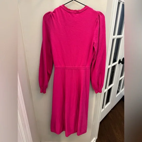 Boden Scallop Henley Knitted Dress in Pink Peony - Picture 10 of 10